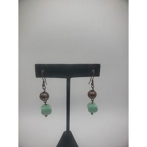 Vintage Premier Designs Earrings Pierced Hook Gold Tone Beaded Blue Jewelry